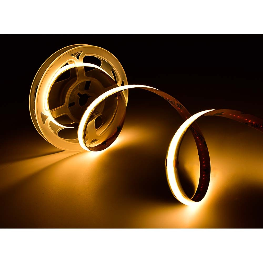 LED No Dot White Color Temperature Tunable 2700K+6500K Tape Light 16 Feet Long - 385 Lumens per Foot - 24V - 8mm Width