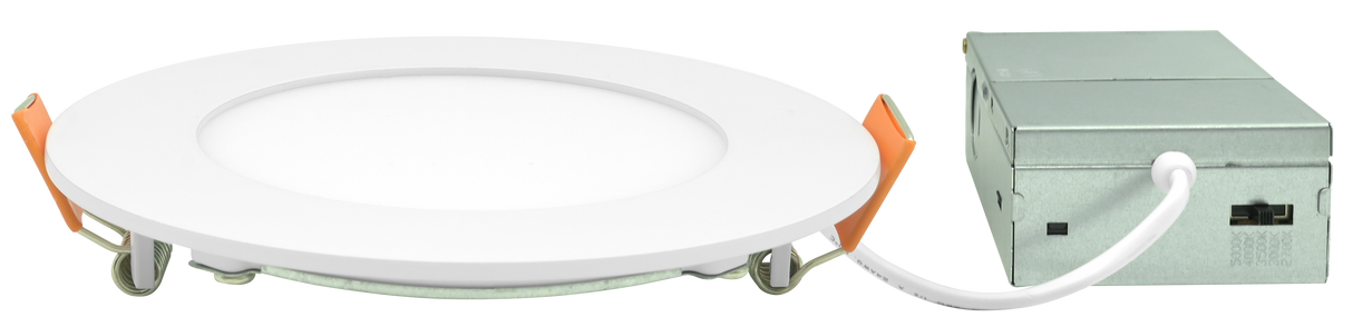 4" LED 9W Ultra Slim Wafer Recessed Down Light - Adjustable Color Temp (27K/3K/35K/4K/5K) 120V