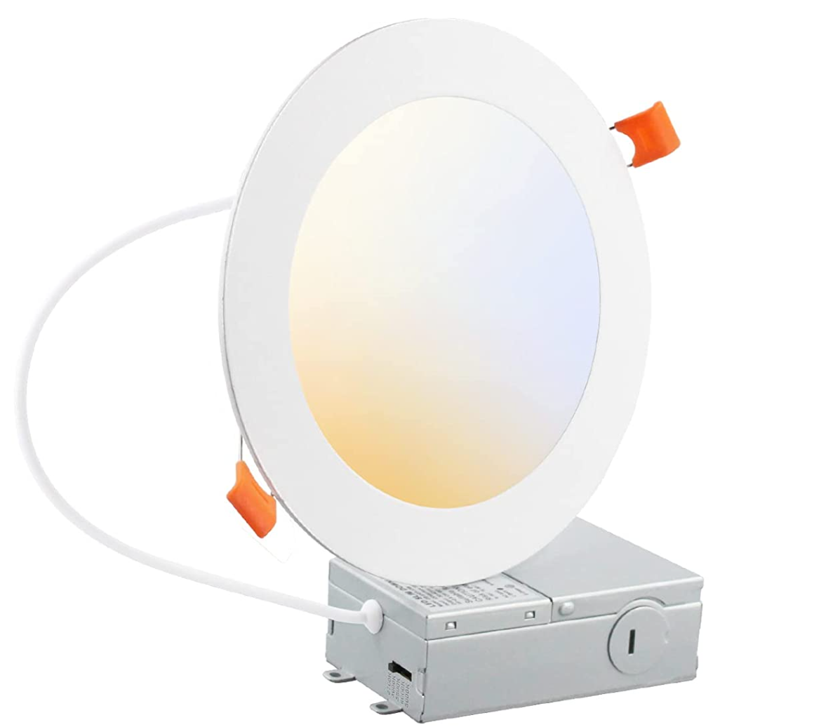 3" LED 6W Ultra Slim Wafer Recessed Down Light - Adjustable Color Temp (27K/3K/35K/4K/5K) 120V