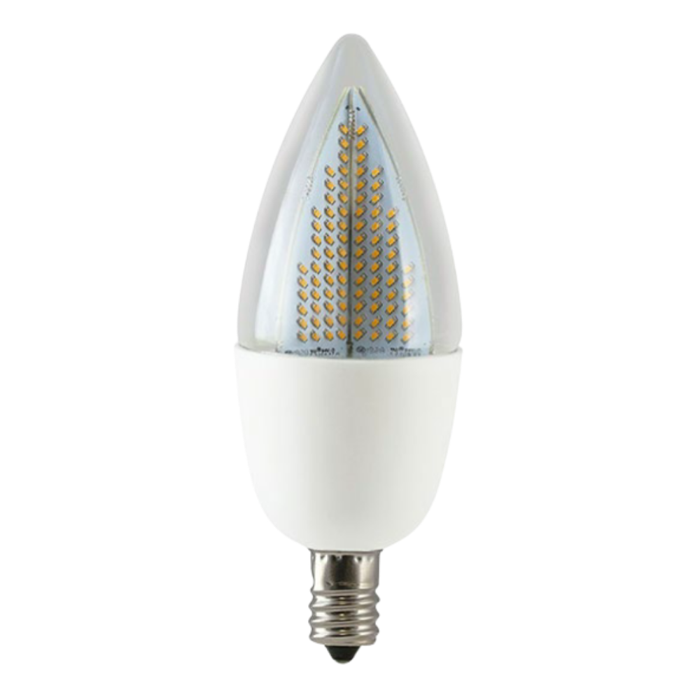 LED 1w Dancing Flame Bulb E12 Base Torpedo Style White 80lm (1800K) 120v