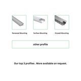 120V Hardwired LED Strip Lights Lighting Kit: Includes strip light, driver, connectors, channel, and diffuser.